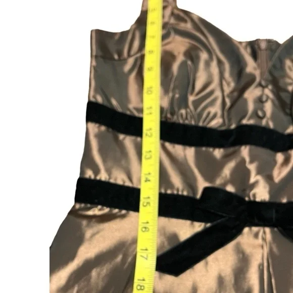 BCBG Paris Brown/Bronze Fit and Flare Taffeta Petticoat Cocktail Dress - Picture 12 of 14